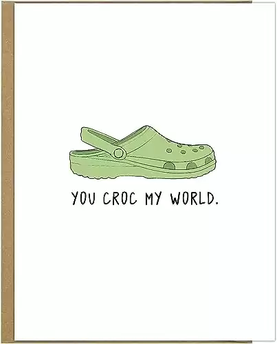 rockdoodles Funny Anniversary Card For Husband, Funny & Humorous Birthday Card For Husband, Fathers Day Card From Wife, Anniversary Cards for Husband Funny From Wife (Croc My World)