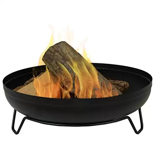 Sunnydaze 23-Inch Steel Wood-Burning Fire Pit Bowl – Black