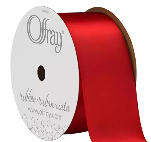 Berwick 062081 1.5″ Wide Single Face Satin Ribbon, Red, 4 Yds