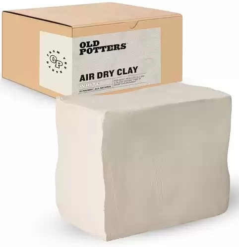 Old Potters Premium Air Dry Clay, White, 10 lbs, All Natural Modeling Clay. Ideal for Beginners and Advanced Sculptors.