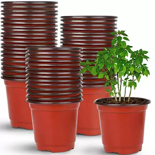 Augshy Nursery Pot, 110 Pcs 4″ Plastic Plants Pot,Seed Starting Pots, Indoor Outdoor Seeding pots