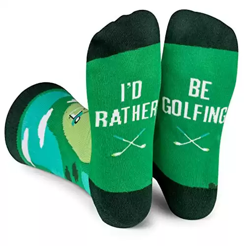 Lavley I’d Rather Be Funny Socks for Men, Women and Teens – Novelty Gifts for Everyone (US, Alpha, One Size, Regular, Regular, Be Golfing)