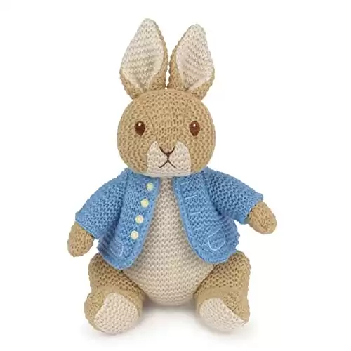 GUND Beatrix Potter Peter Rabbit Knit Plush, Stuffed Animal for Ages 1 and Up, Brown/Blue, 6.5”