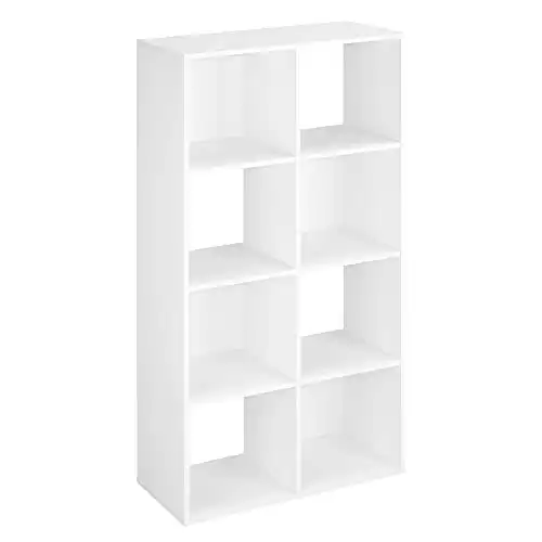 ClosetMaid Cubeicals 8 Cube Storage Shelf Organizer Bookshelf Stackable, Vertical or Horizontal, Easy Assembly, Wood, White
