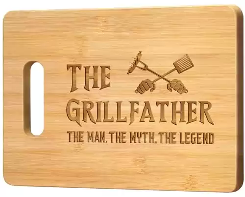 Pandasch Gifts for Dad, Best Dad Birthday Gift - Unique Engraved Bamboo Cutting Board Gift for Dad Fatner Papa, Cool Fathers Day Christmas Gift for Dad - The Grillfather, The Man, The Myth, The Legend