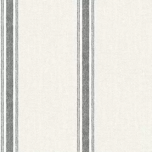 Chesapeake 3115-12461 Linette Fabric Stripe Wallpaper, Black