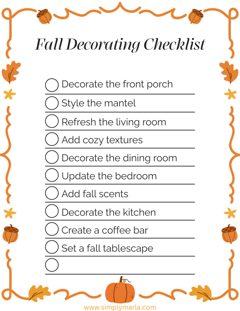 fall decorating checklist