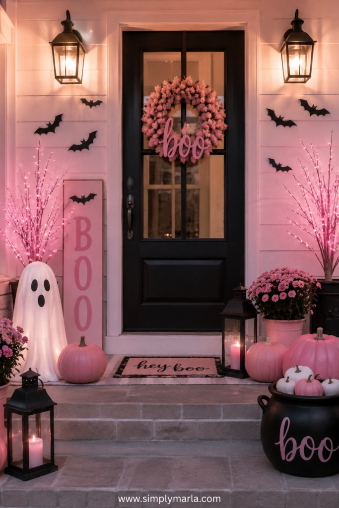 pink halloween decor