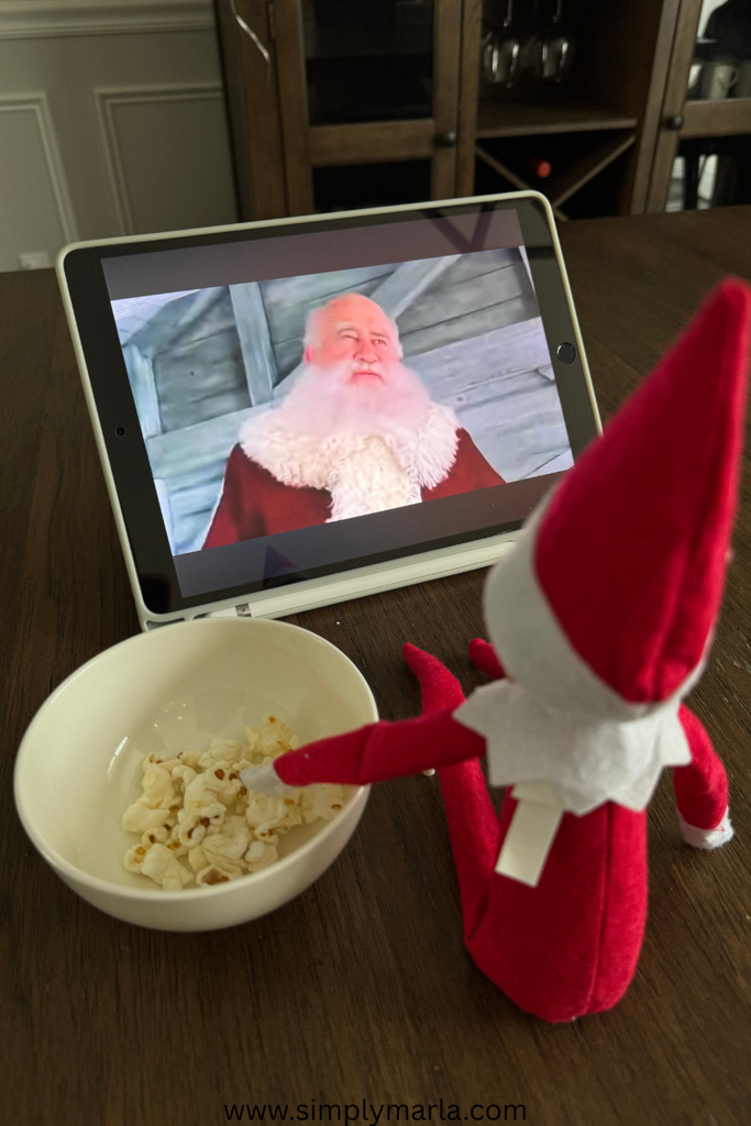 movie watching elf on the shelf