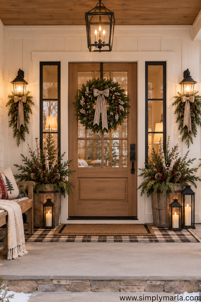farmhouse christmas front porch ideas