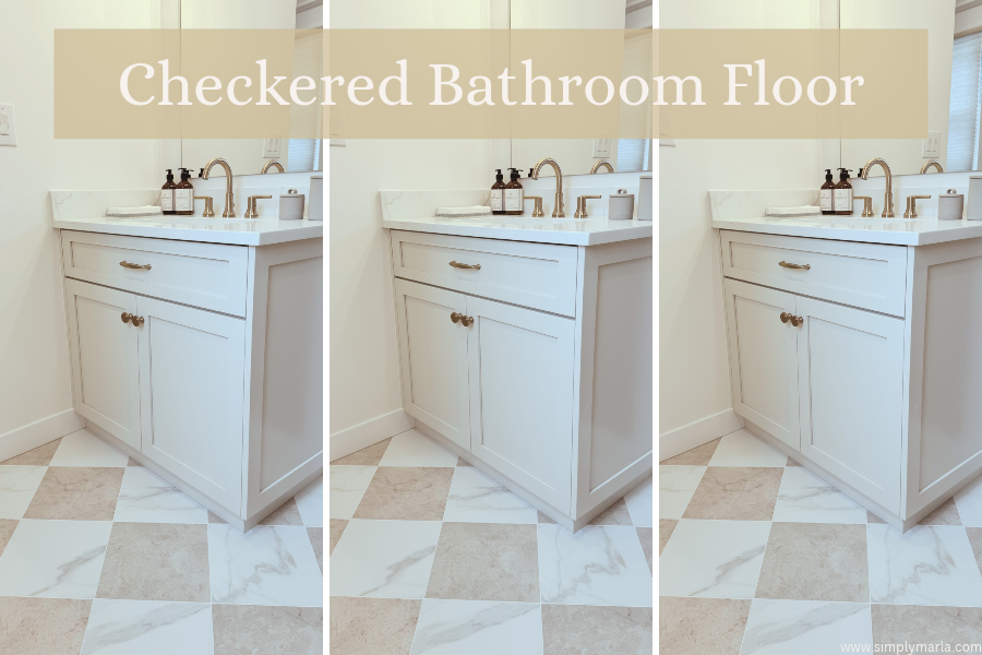 checkered bathroom floor